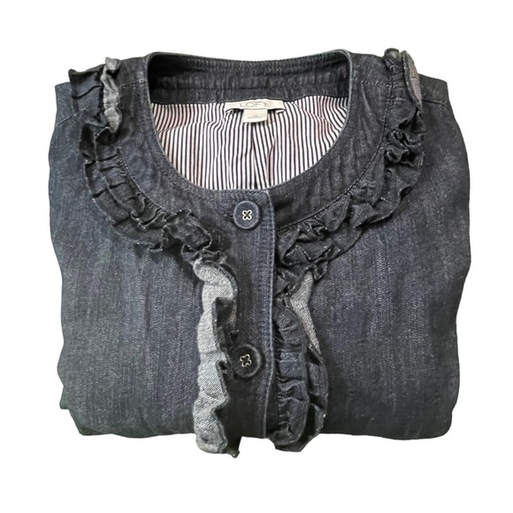 Ann Taylor LOFT Denim blazer/ jacket Size 14 - Picture 13 of 13